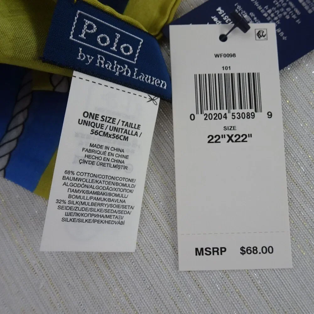Polo Ralph Lauren Polo Bear Bandana Scarf Cotton-Silk 22